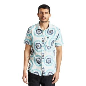 Brixton Men's‎ Charter Print Short Sleeve Standard Fit Button Front Shirt- XL
